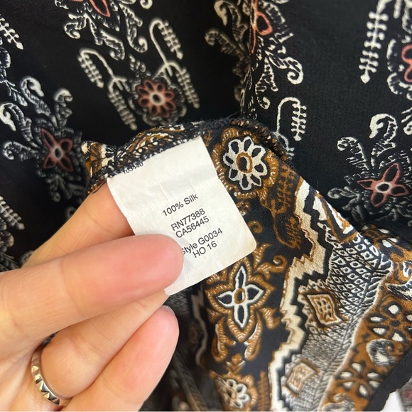 Madewell Bohème Popover 100% Silk Boho V-neck Blouse Size Medium - Picture 12 of 13